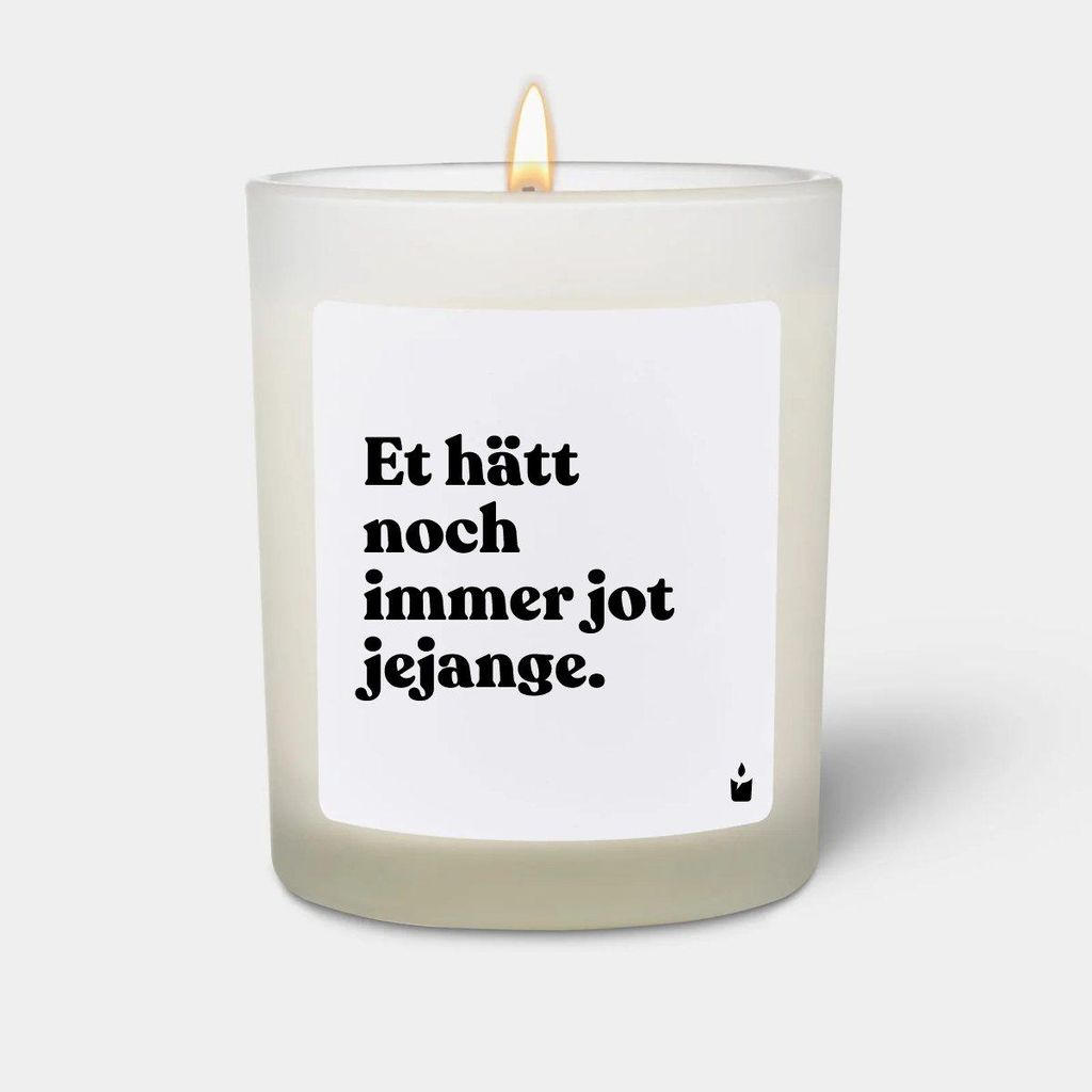 ChattyCandles Duftkerze Weiss Woody Et hätt noch immer jot jejange.