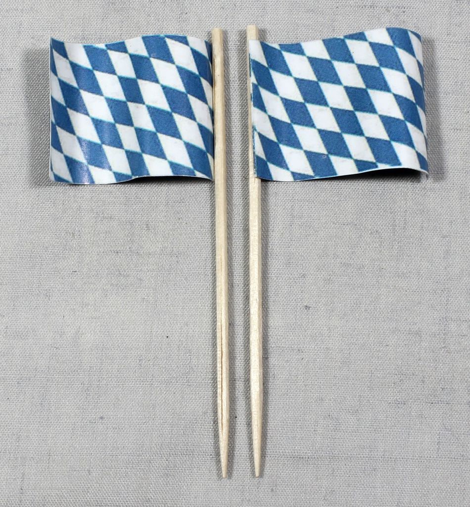 Party-Picker Flagge Bayern nur Raute Papierfähnchen in Spitzenqualität 25 Stück Beutel