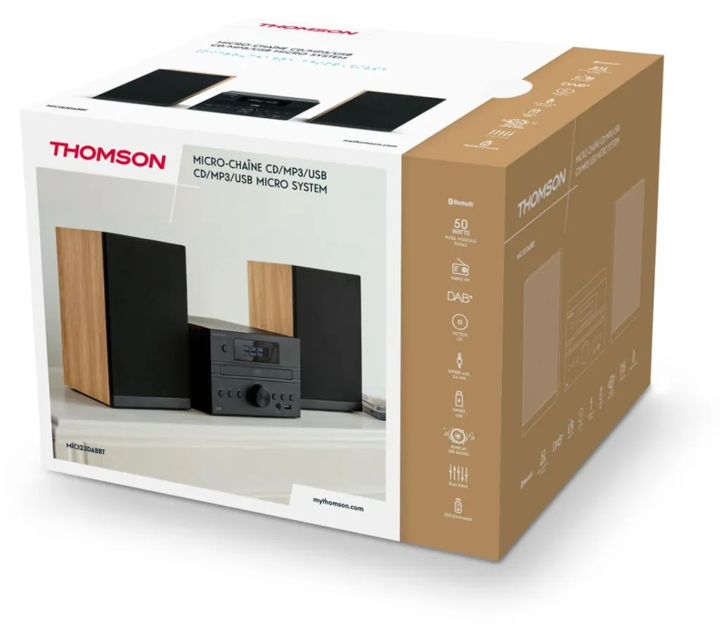 Système Audio Micro-Chaîne Thomson MIC123DABBT avec Radio DAB+ et CD
