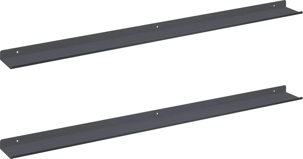 Set 2 Mensole Salvaspazio Acciaio Antracite 100 cm | Ideale Cucina e Bagno