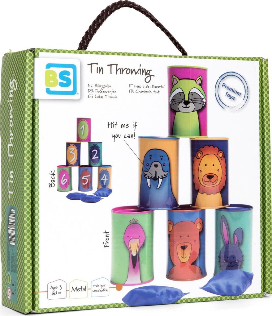 BS Toys Dosenwerfen - Tierisches Wurfspiel für Kinder und Outdoor-Spaß
