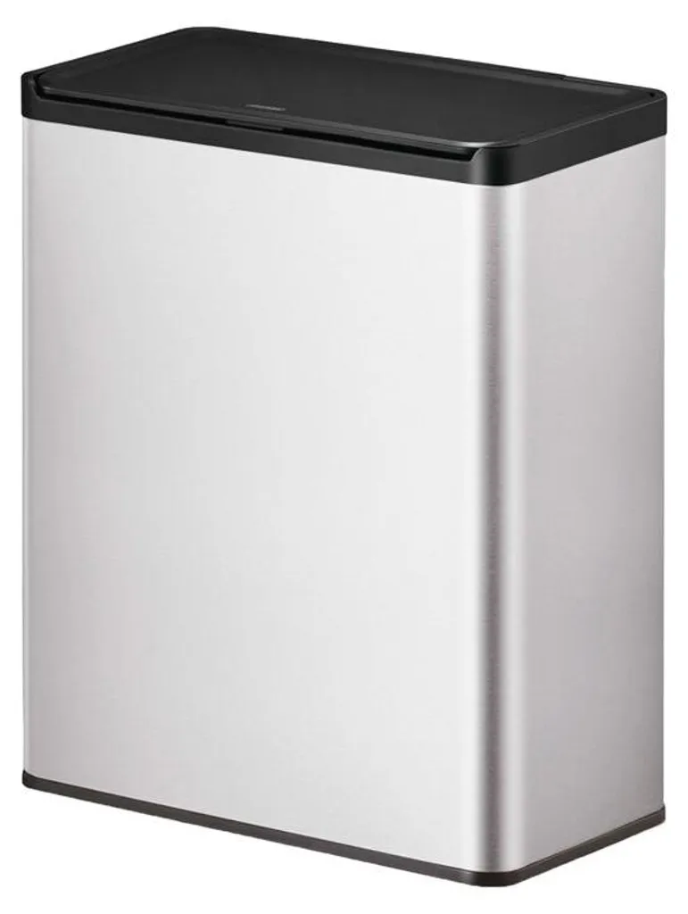 Poubelle double 40 litres EKO Essential Touch inox mat anti-traces