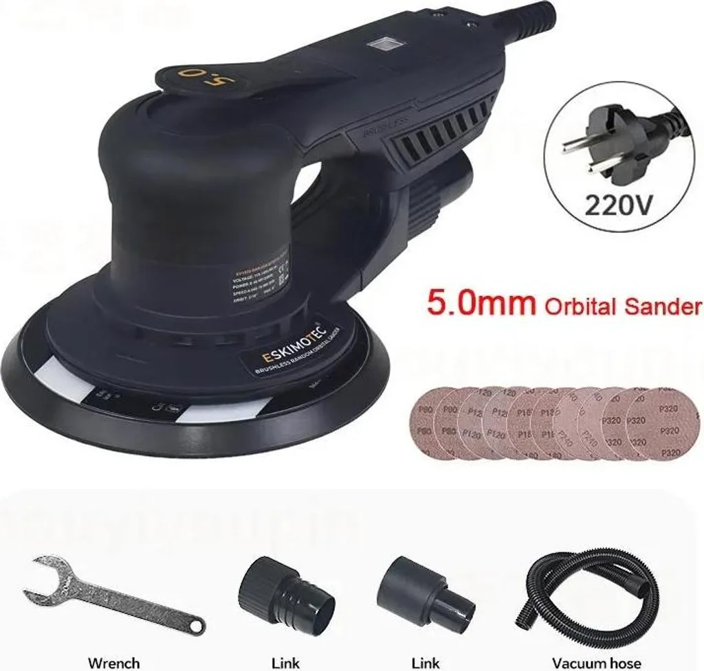 Ponceuse excentrique 360W moteur sans balais pour un ponçage sans trace
