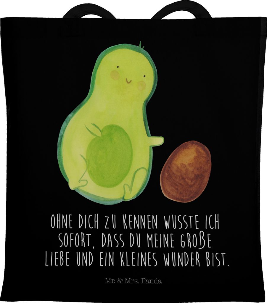 Mr. & Mrs. Panda Tote Bag Avocado Kern rollt - Schwarz - Produktbild 