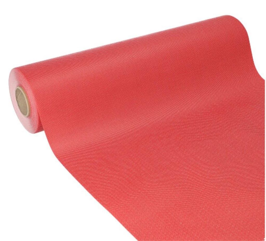 Starpak Tischläufer, stoffähnlich, Vlies "soft selection plus" 24 m x 40 cm rot | Schrumpffolie (1 Rolle)
