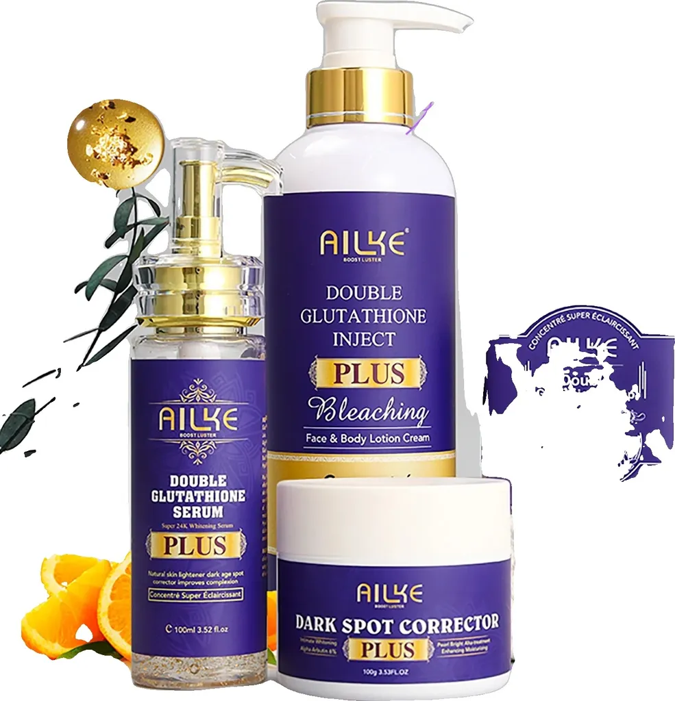 Kit AILKE Glutatione 4 in 1: Siero Oro 24K e Lozione Anti-Macchie