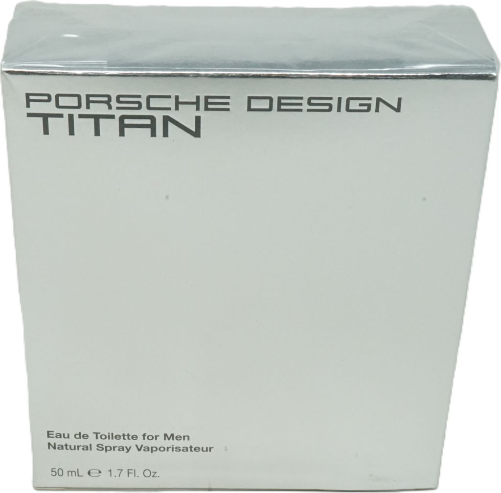 A white box for Porsche Design Titan Eau de Toilette for Men.