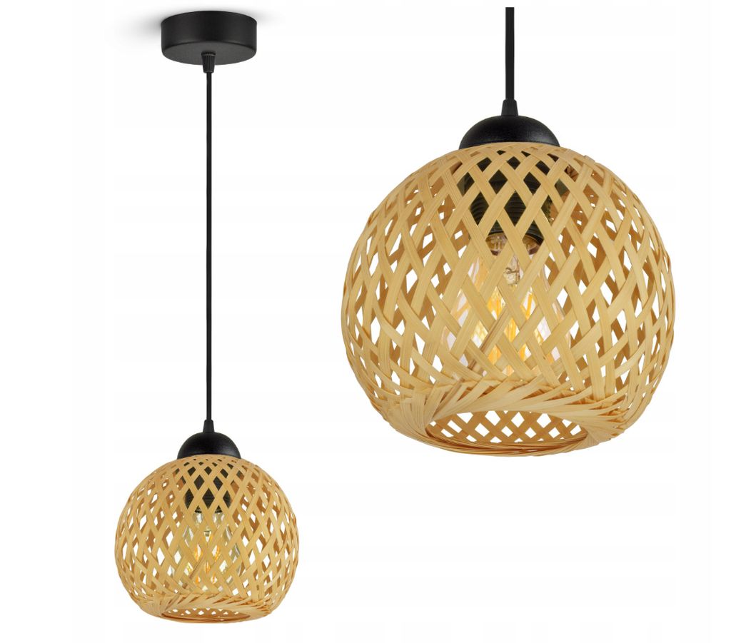 LUXOLAR Pendelleuchten Natural Bambus E27 60 W - Hängelampe Produktbild 