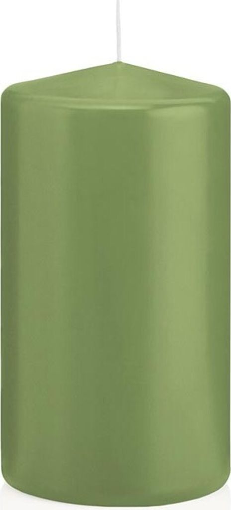 Stumpenkerzen in RAL-Qualität Pastell Grün Aloe Vera Ø 58 x 100 mm, 16 Stück