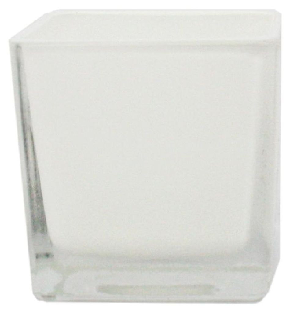 Übertopf Glas-Würfel - 8x8x8cm weiß Produktbild 