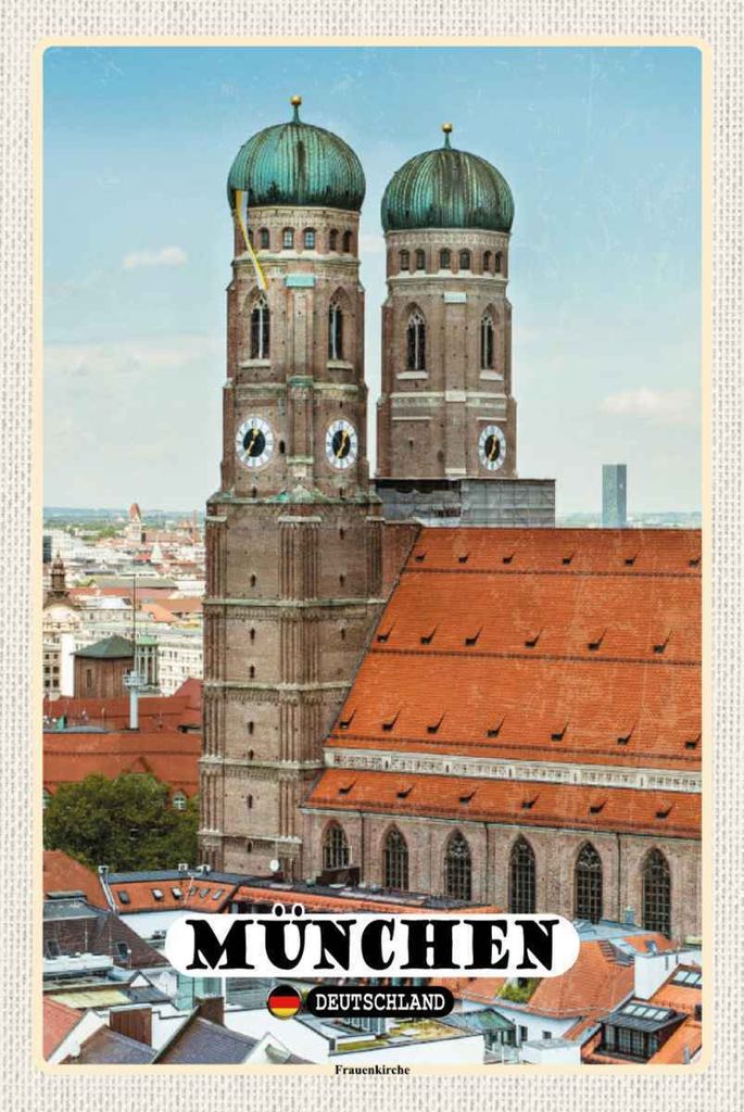 vianmo Holzschild 30x20 cm München Altstadt Frauenkirche