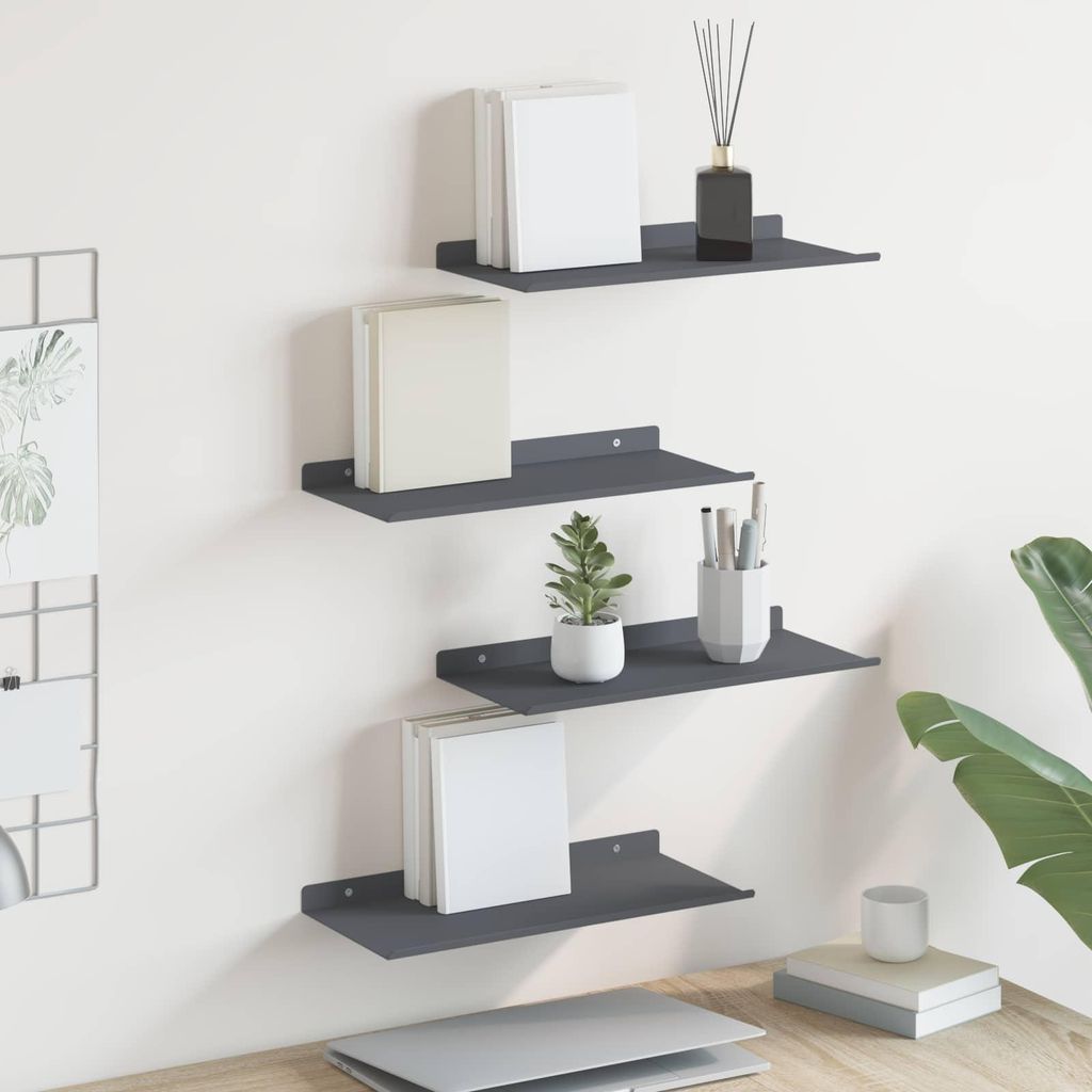 Maison Exclusive - Schwebendes Regal 4 pcs Anthrazit 40 x 18 x 2,5 cm Stahl