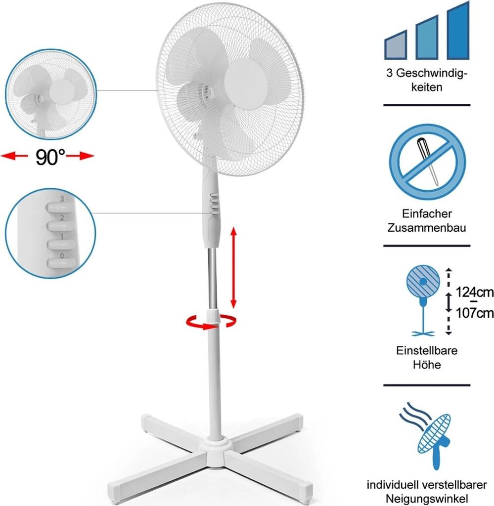 ito ELECTRONICS WLSF-4043: 40cm Standventilator mit Produktbild 