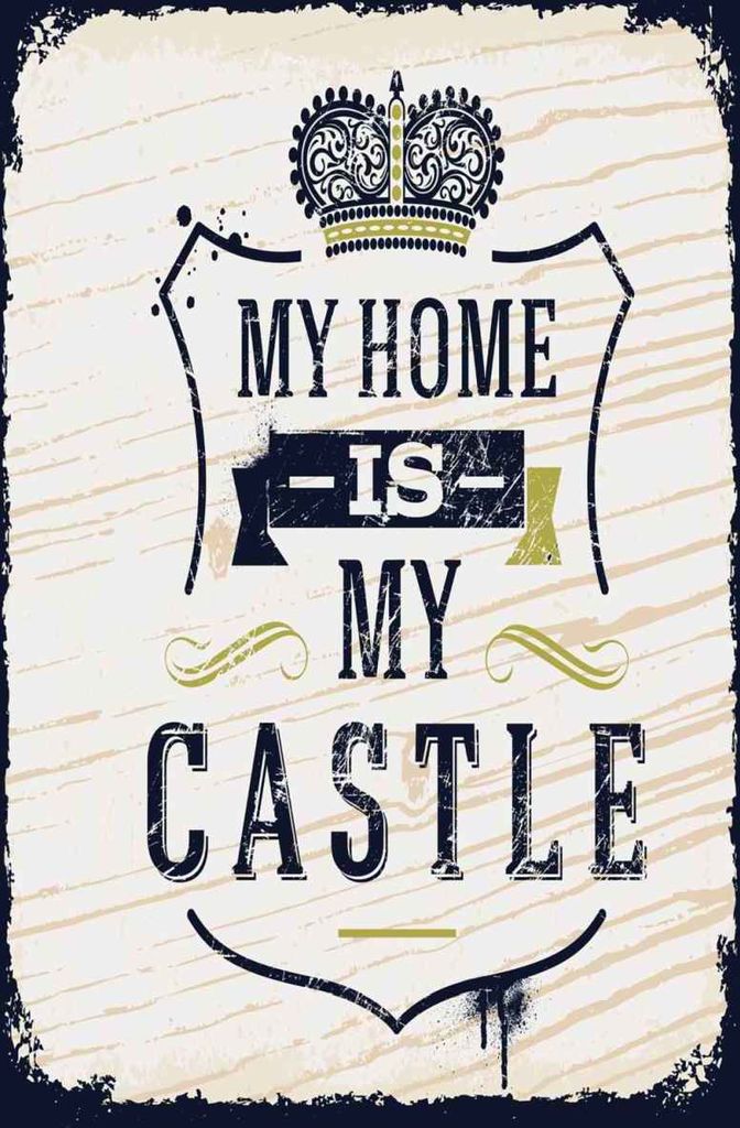 vianmo Holzschild 30x20 cm My home is my CastleHaus