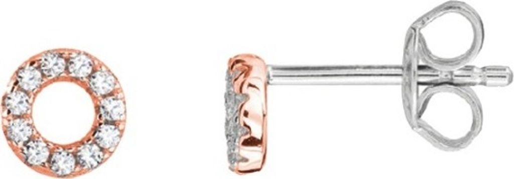 Xenox XS3431GN Ohrstecker Damen Sterling-Silber Roségold Zirkonia Kreisform
