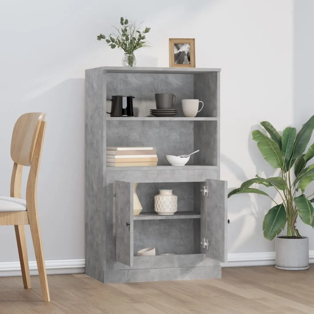 Mobile Alto vidaXL Grigio Cemento 60cm - Credenza Stile Loft