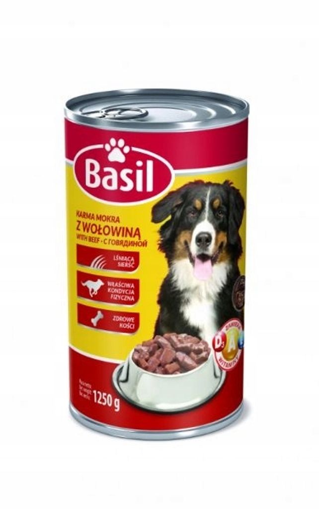 Basilikum Nassfutter 1250g mit Rind für Hunde 1 Stk.
