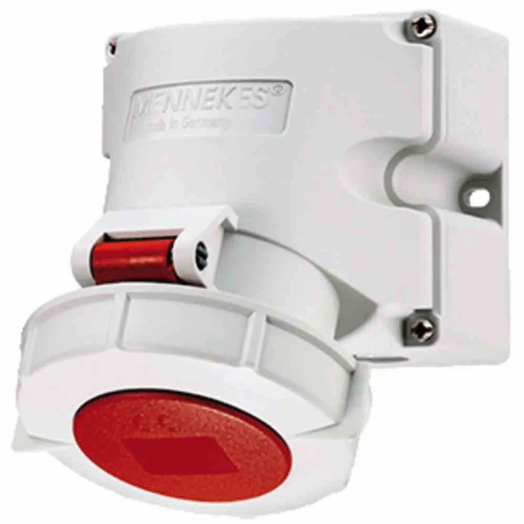 Prise CEE 16A 400V étanche IP44 MENNEKES 9520 avec clapets de sécurité