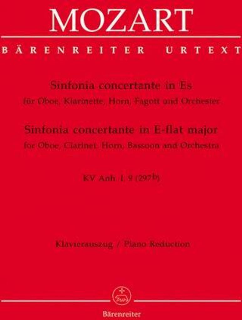 Sinfonia concertante Es-Dur KVAnh.1,9für Oboe, Klarinette, Horn, Fagott und Orchester