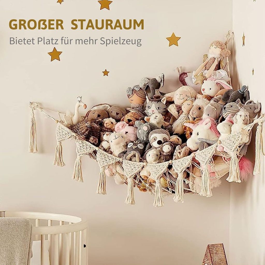Hngekorb Spielzeug Aufbewahrung Stofftier Hngematte