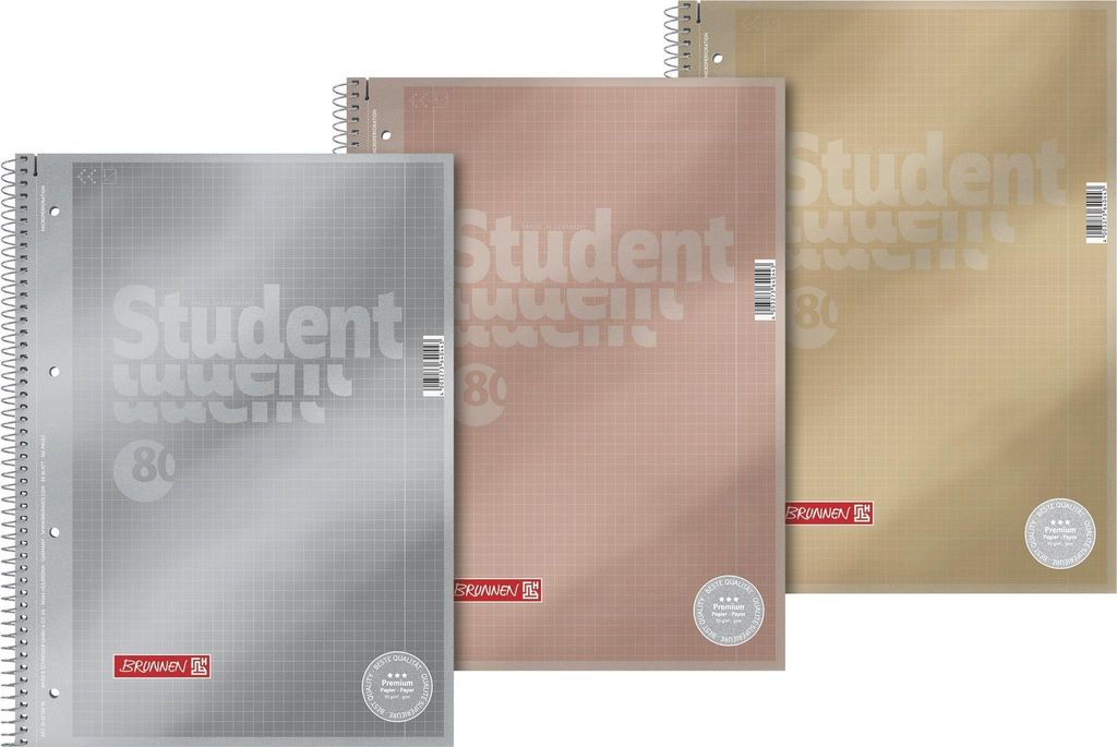 BRUNNEN Collegeblock A4 Lineatur 28 Metallicfarben Produktbild 