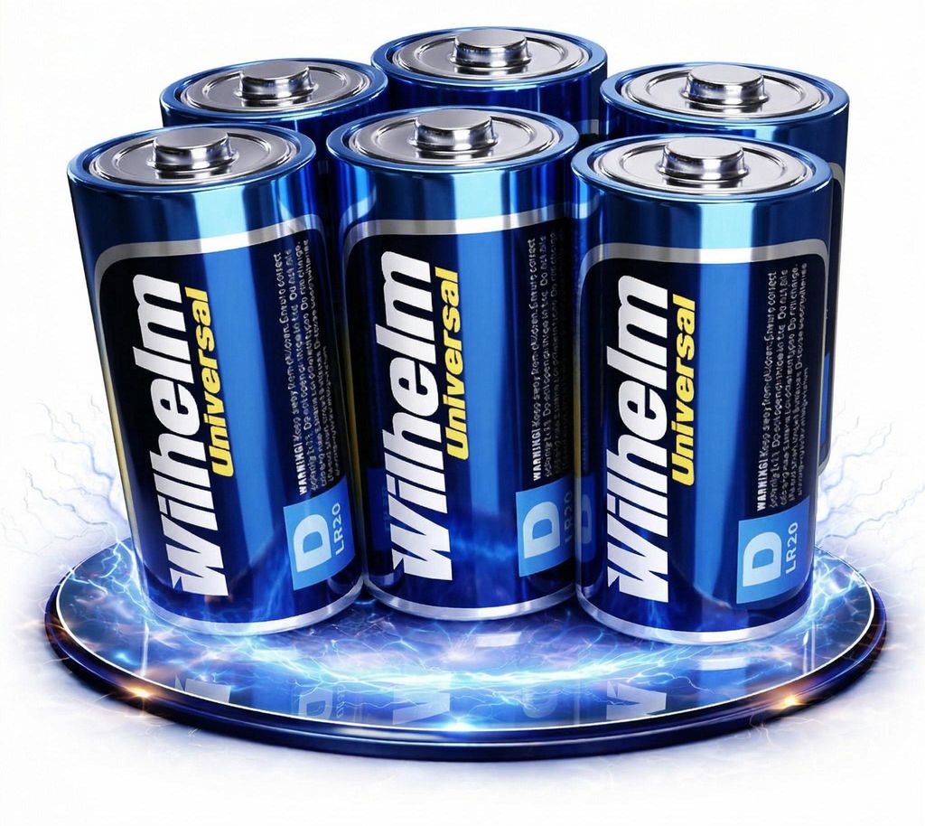 6 x Mono D Universal Wilhelm  Alkaline Batterien LR20 1,5V Produktbild 
