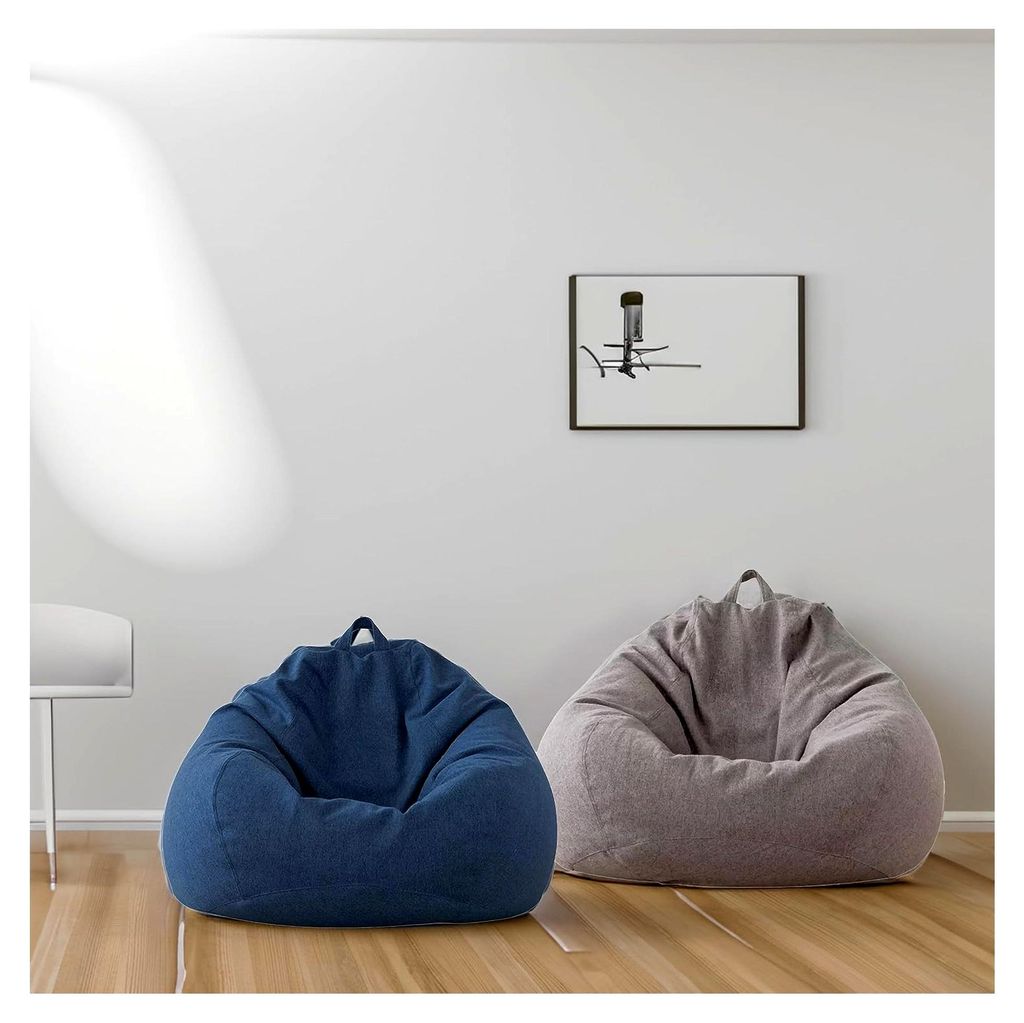 Sitzsack für drinnen mit EPS-Perlenfüllung, Puff, Relax-Sessel, Sitzkissen, Bodenkissen, Bean Bag 120L Dunkelgrau