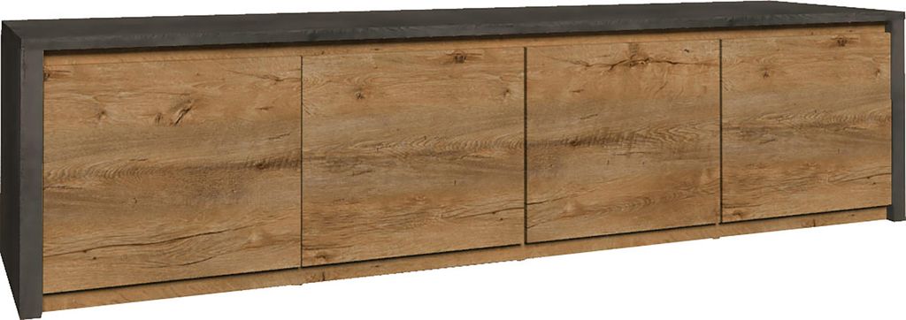 Lowboard Montana TV-Kommode 170x43x48cm Eiche Lefkas grau Grifflos