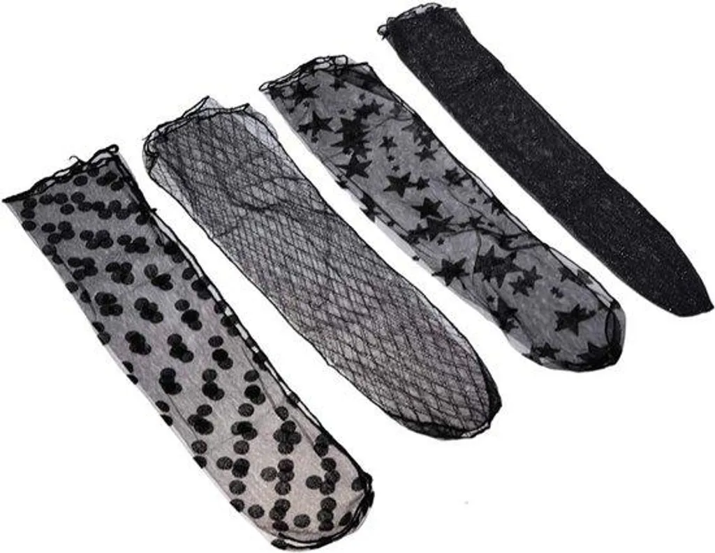 Chaussettes hautes transparentes à nœud, accessoire Halloween filles