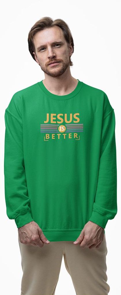 D&B Design Uni Pullover SWST00022 Jesus Grün-Größe 3XL