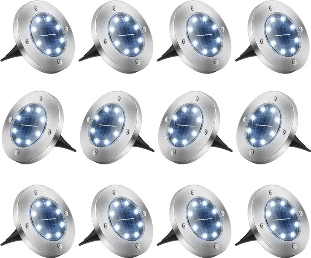Lampe de Sol Solaire LED Étanche Inox pour Balisage Chemin et Terrasse