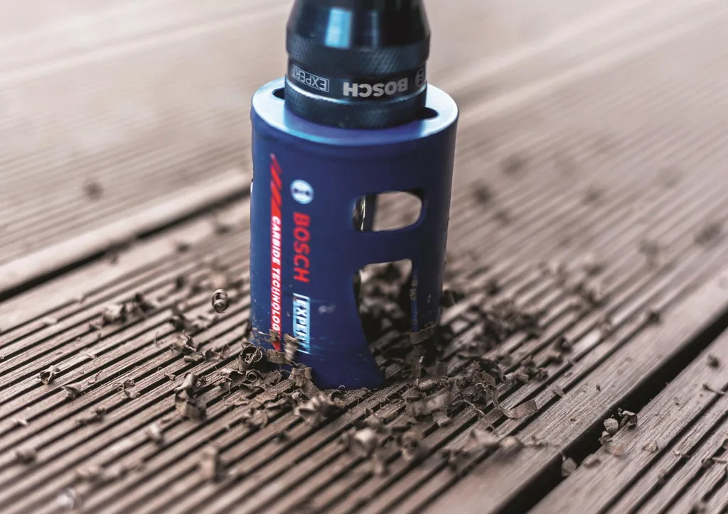 Bosch Professional 1x Power Change Plus Adapter (Bussola 3/8 esagonale, Punta TCT 7.15 x 85 mm, Accessorio per Sega a Tazza