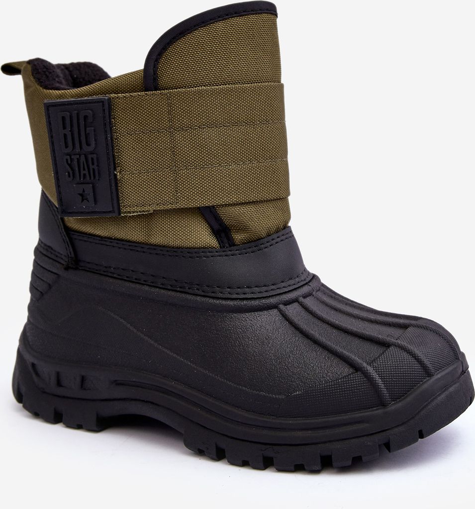 Kinderschneestiefel Mit Klettverschluss Gefüttert Khaki Big Star MM374123 30