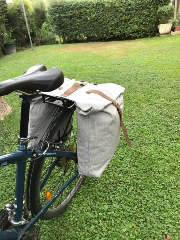 Double Sacoche Vélo Grise GIOBAG Imperméable et Fixation Rapide - 2