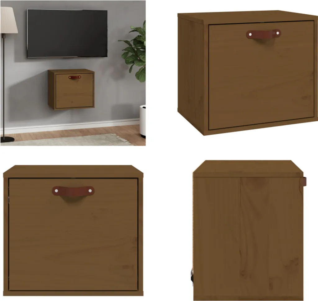 Armadio a Muro 40x30x35 cm Pino Massiccio Marrone Miele | vidaXL