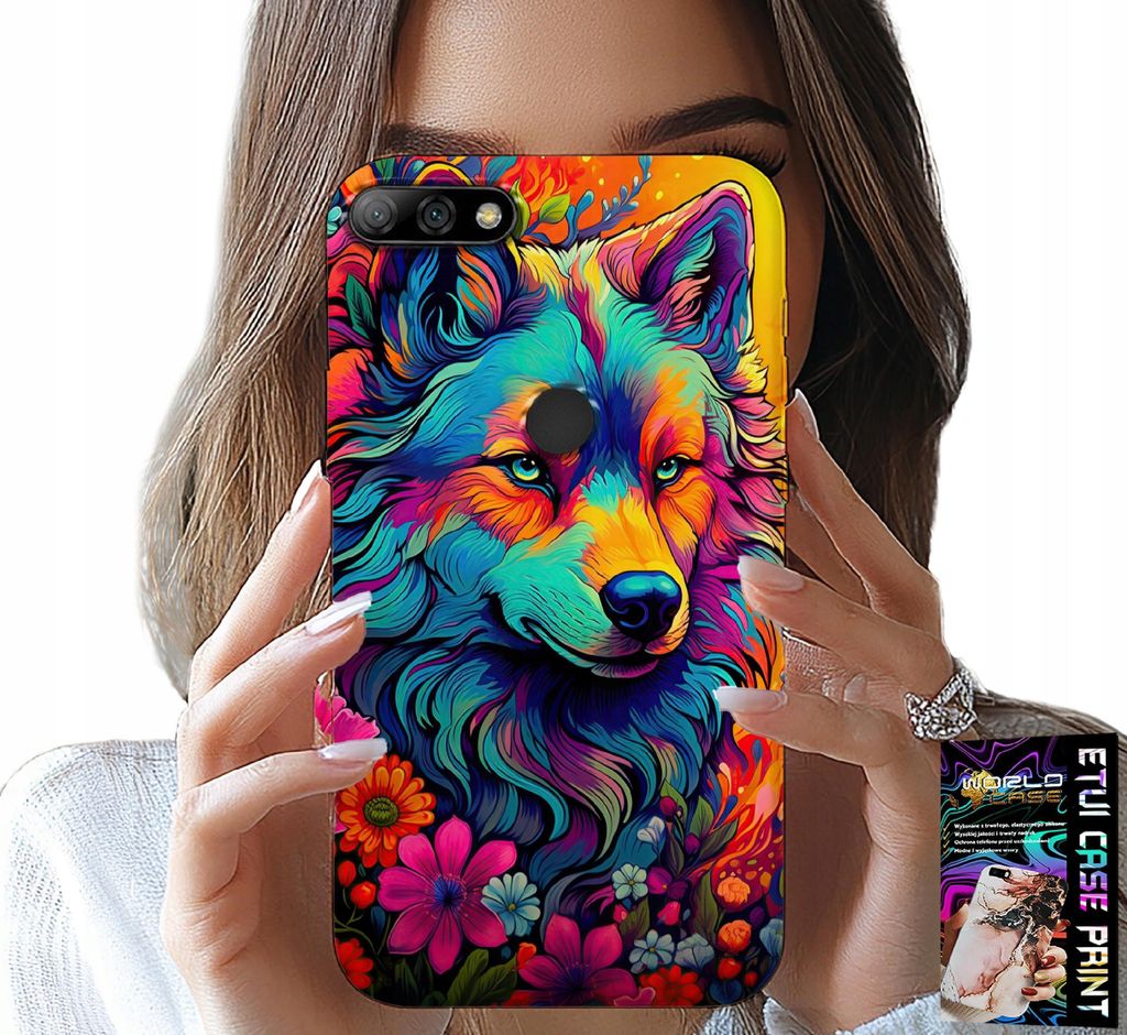 Hülle Für Huawei Y7 2018 - Farbenfrohe Designs, Wolf Pack Swora Case