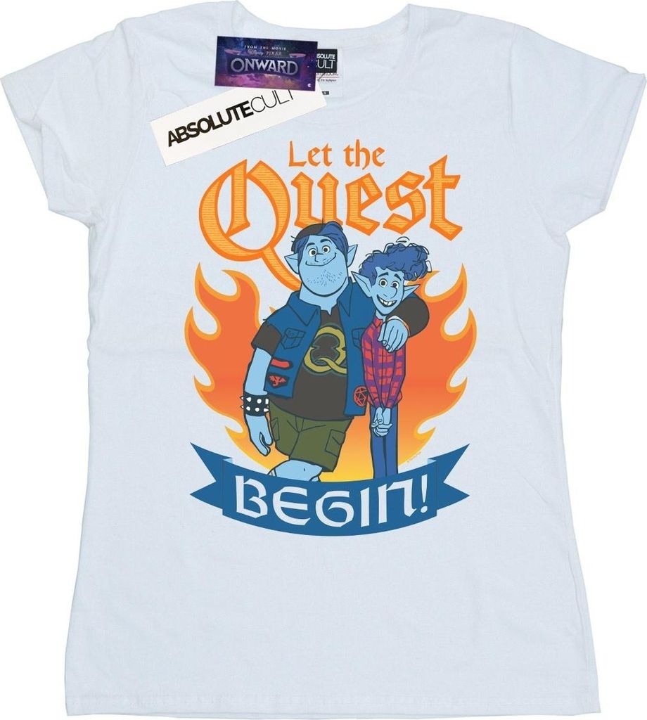 Disney - "Onward Let The Quest Begin" T-Shirt für Damen BI36494 (M) (Weiß)