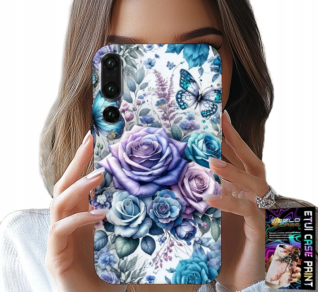 Custodia Huawei P20 Plus con Rose + Pellicola Vetro | Protezione Totale