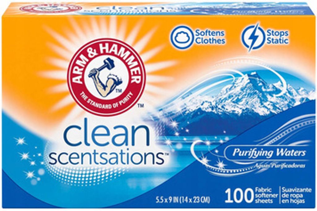 Arm & Hammer Clean Scentsations Trocknertücher 100 Stk. | Antistatisch | Blau