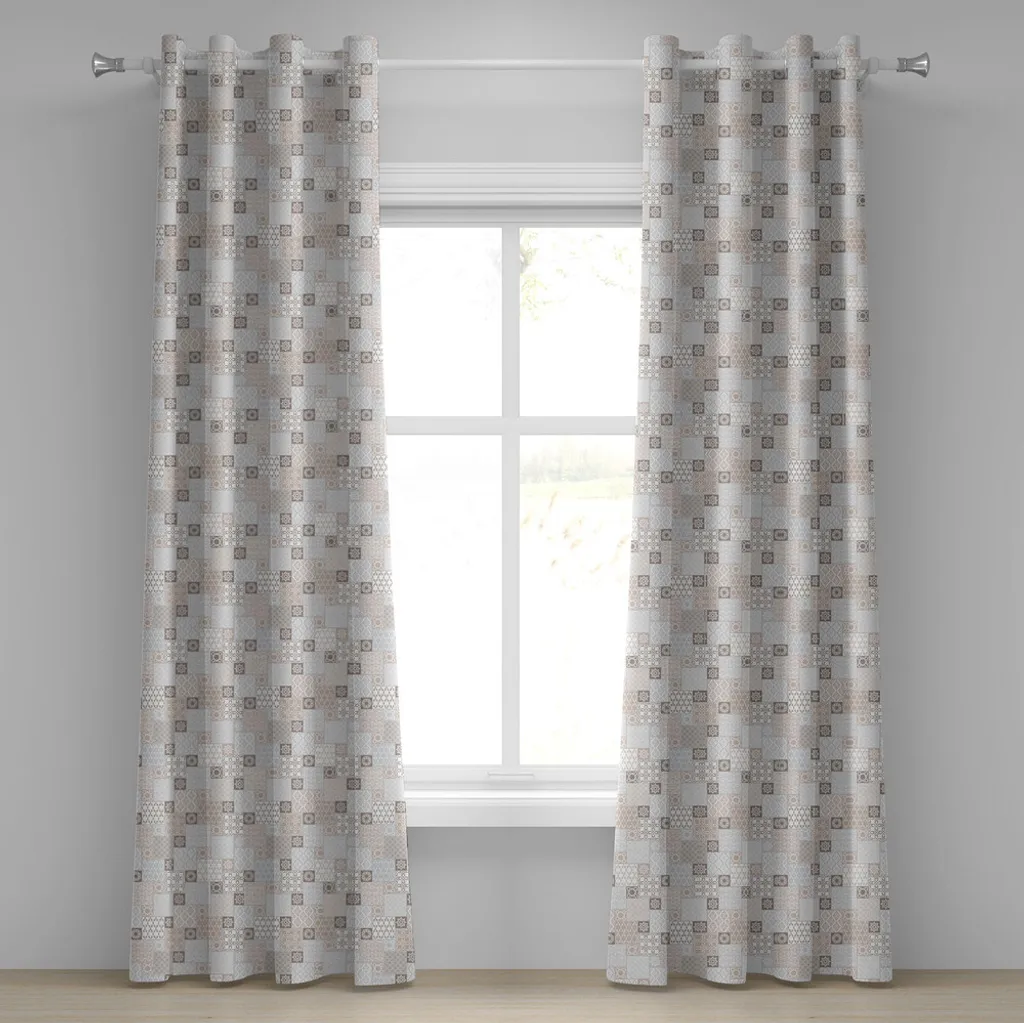 Rideau de salon asiatique gris taupe pour ambiance zen et décorative