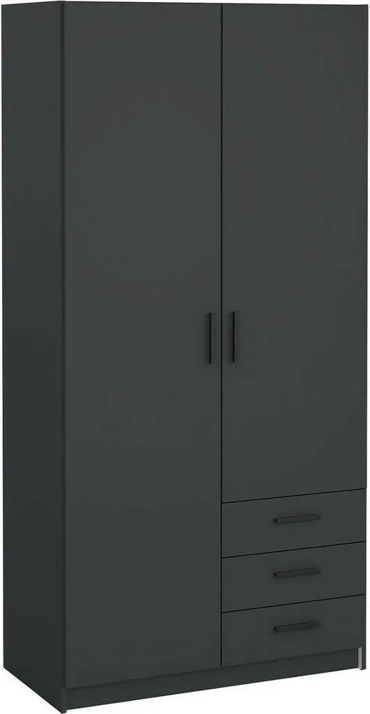 Armoire Dressing Sultani 2 Portes 4 Étagères Gris pour la Chambre
