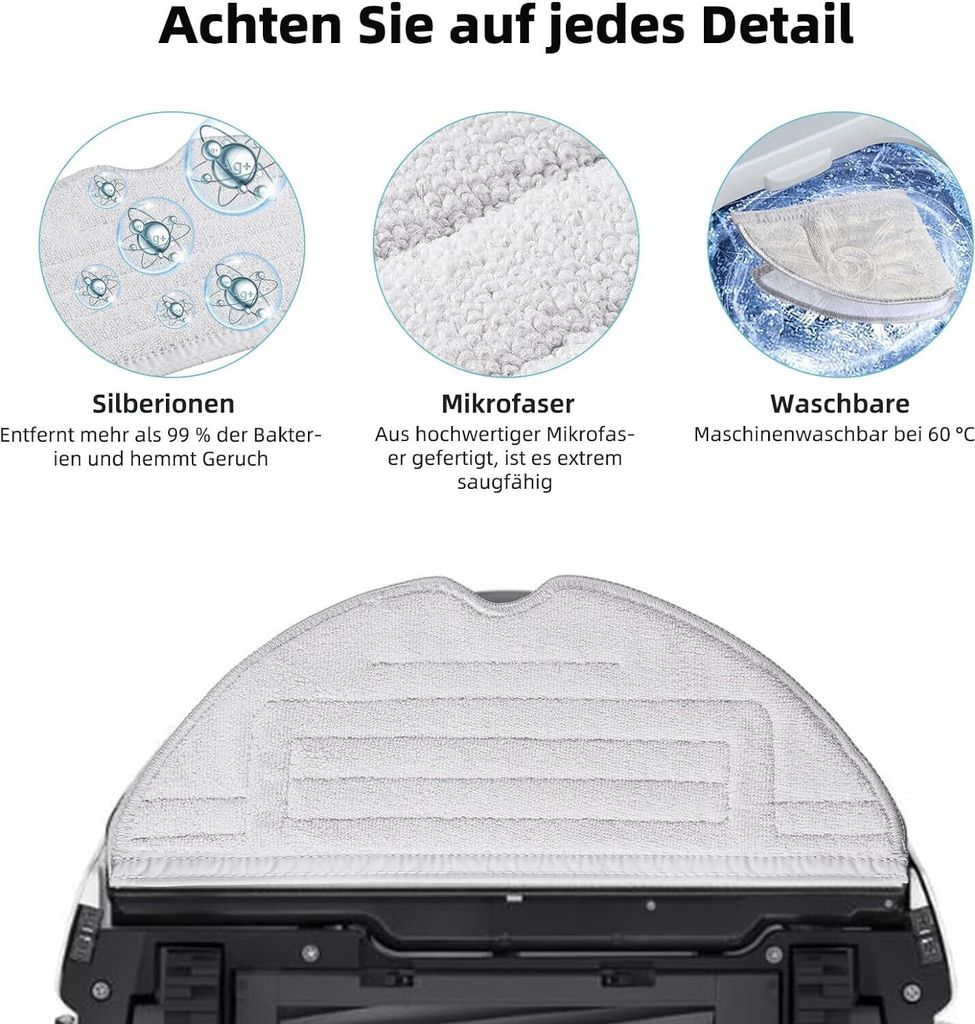 4 Staubsaugerbeutel Für Midea S8+ - Hocheffiziente Ersatzbeutel Mit Besserer Luftfilterung