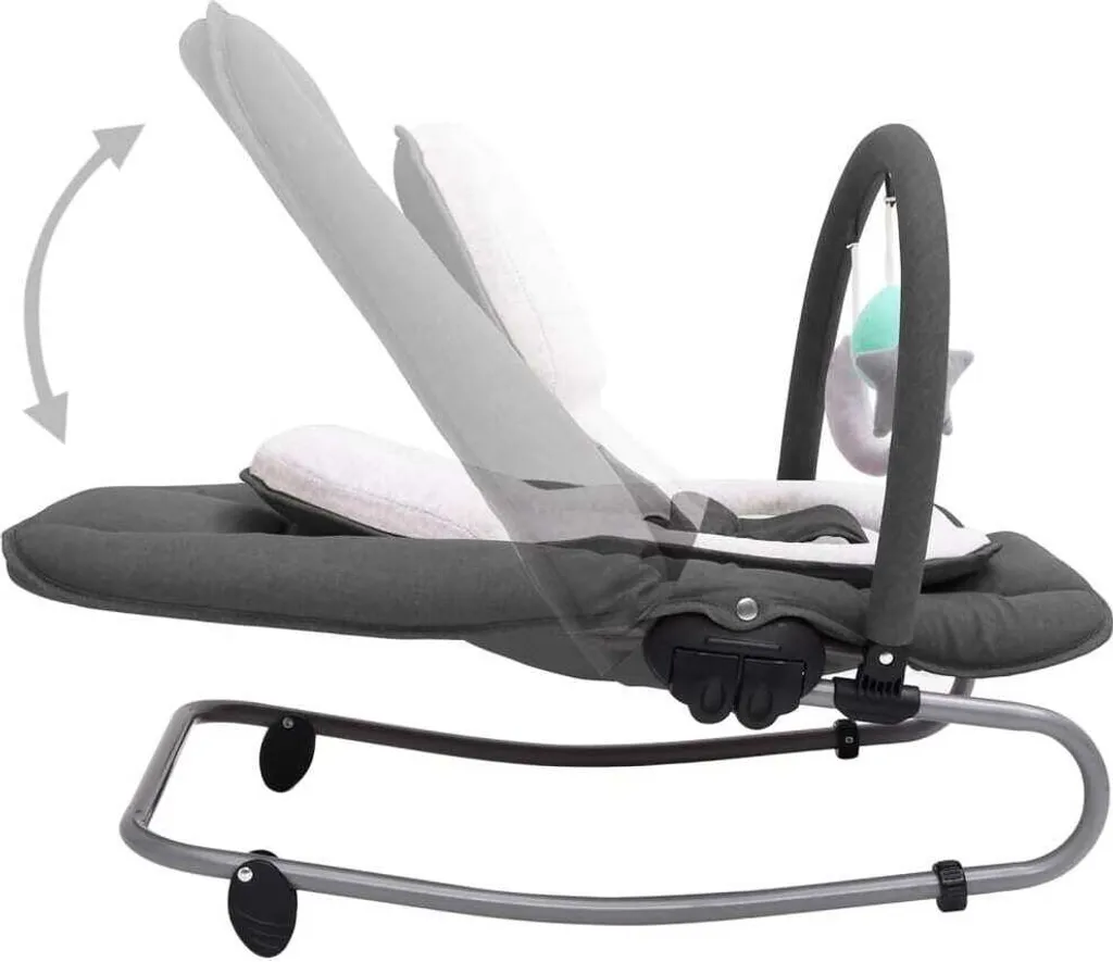 Transat pour bébé gris anthracite - Balancelle inclinable structure acier - 5