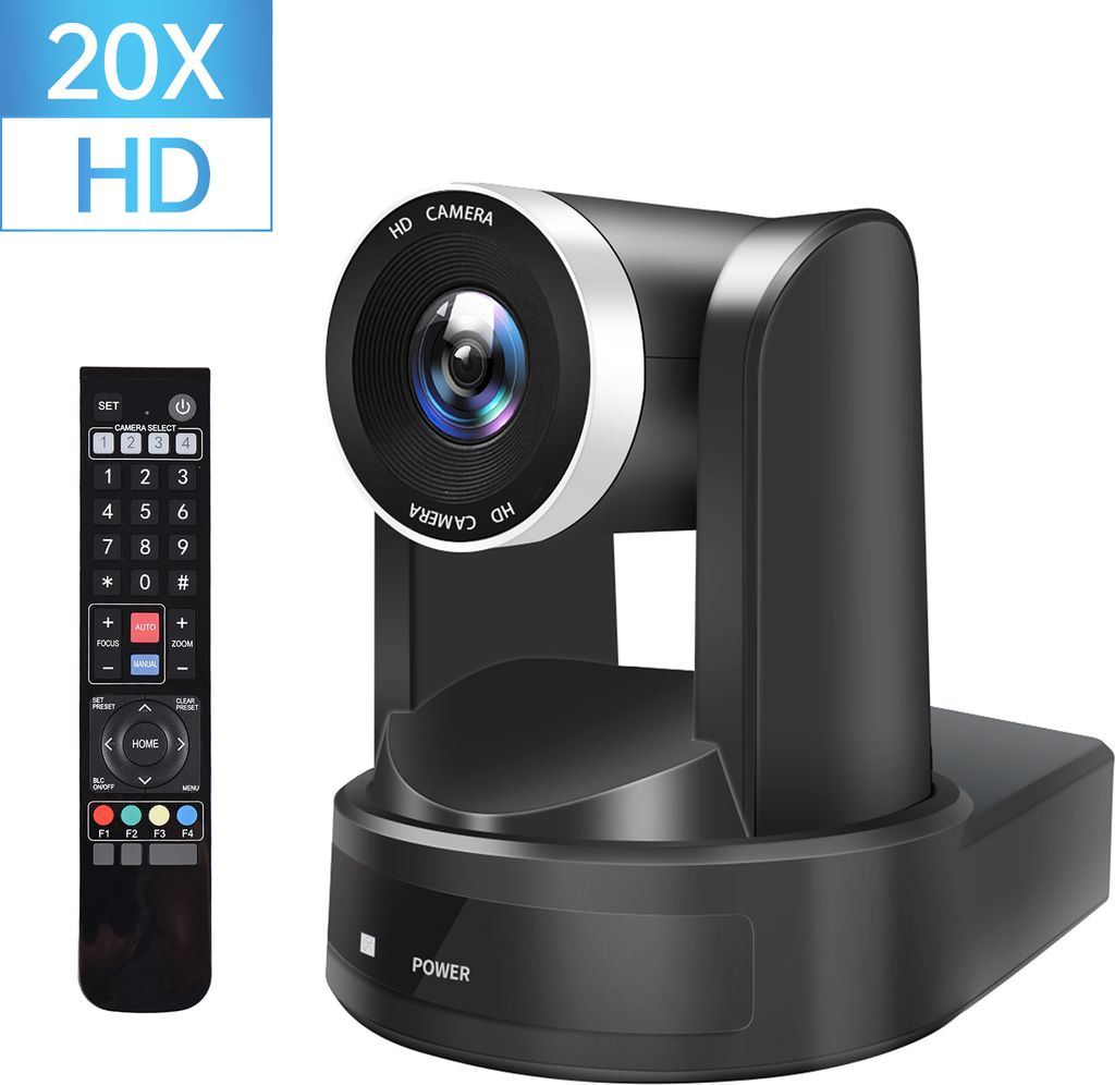 PV400UH Webcam 1080P 2,1 MP HD PTZ-Kamera 20-facher optischer Zoom Videokonferenzraumkamera, HDMI, USB und Netzwerkausgang mit Fernbedienung Webcam