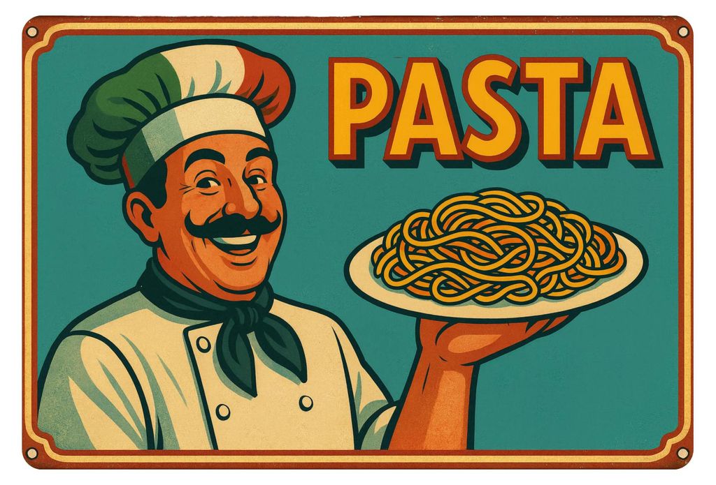 Blechschild Pasta 20x30 cm Retro Metallschild mit Produktbild 