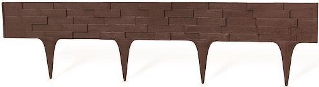 PROREGAL Rasenkante, Gartenpalisade Stein 2,37m, Braun, Pack. 3 paneele 790x95/200mm, UV