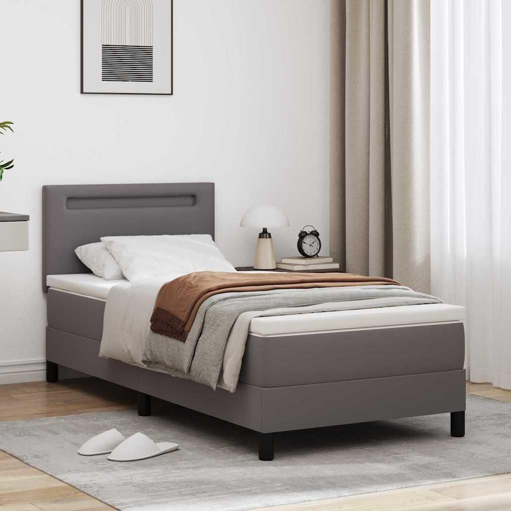 Möbel Boxspringbett with LED Strip Lights Grau und Weiß 90 x 190 cm - Klassische Betten 3339030