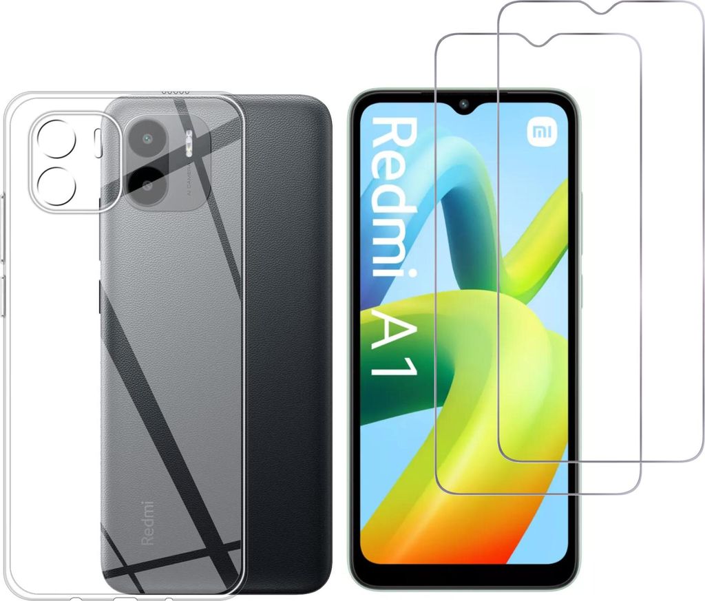 Hülle für Xiaomi Redmi A1 mit 2 Displayschutzfolien aus Produktbild 