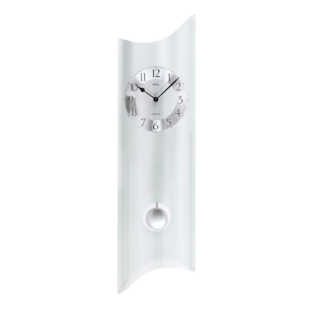 AMS 7324 Horloge murale à quartz avec pendule moderne galbé Image du produit 
