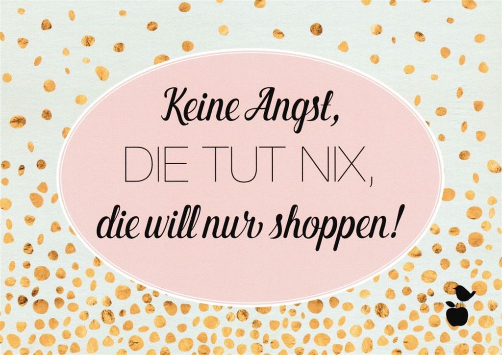 Postkarte MainSpatzen "Keine Angst, die tut nix, die will nur shoppen!"